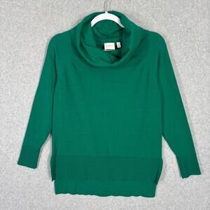 Cyrus Sweater Womens Small Green Cowl Turtleneck Thin High Low Career‎ Church
